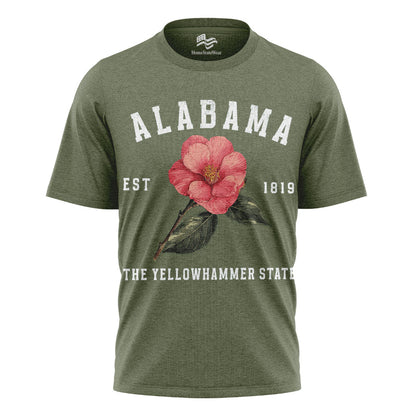 Camellia Flower Graphic Tee, Alabama State Flower