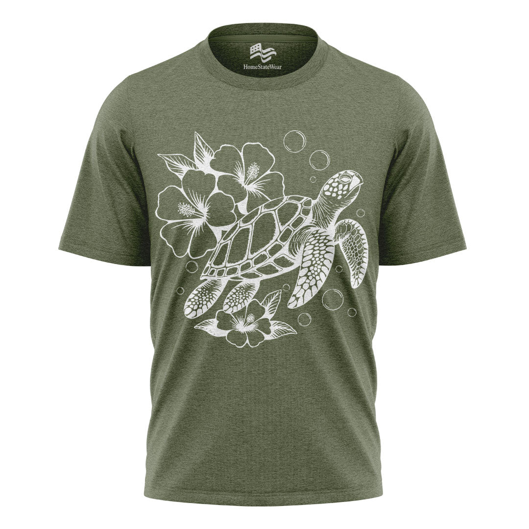 Hibiscus Sea Turtle Hawaiian Beach Vacation Shirt