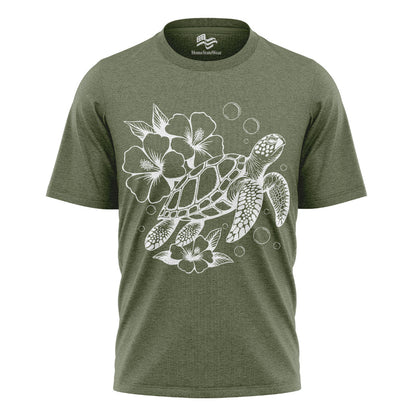 Hibiscus Sea Turtle Hawaiian Beach Vacation Shirt