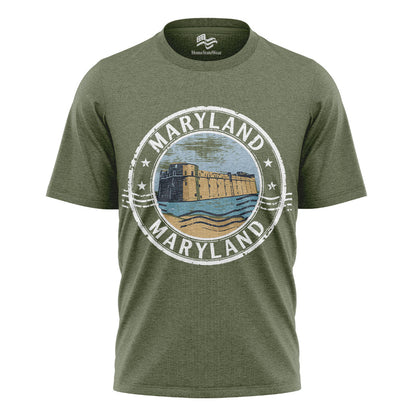Maryland Coastal T-Shirt | Lighthouse Crab Flower Tee