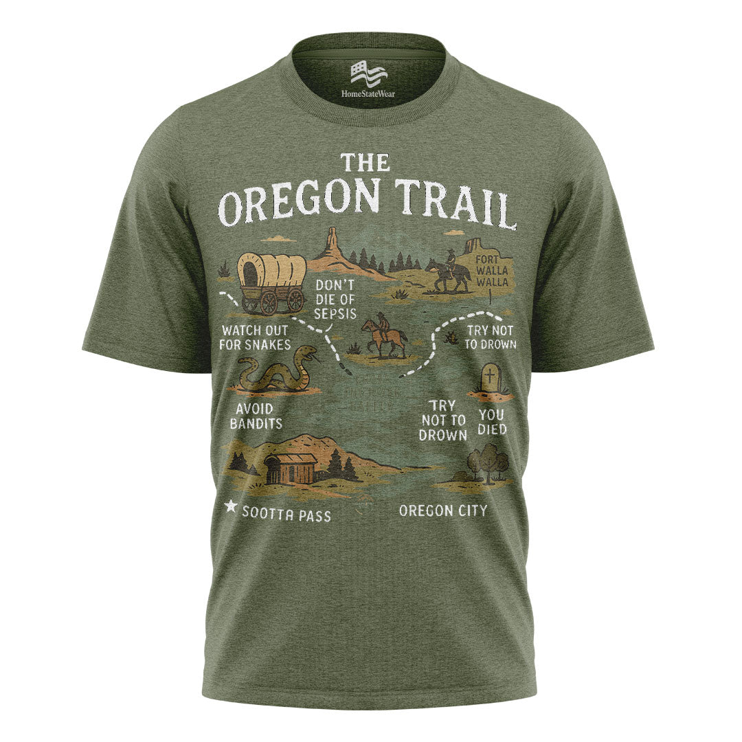 Oregon Trail Graphic T-Shirt, Retro Adventure Travel Tee