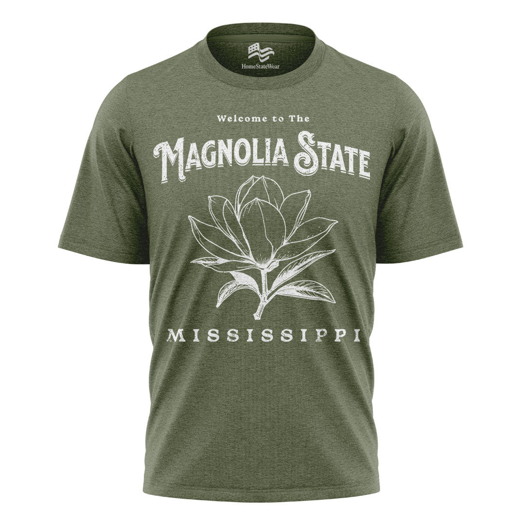 Welcome to Mississippi T-Shirt, Magnolia State Flower Tee,