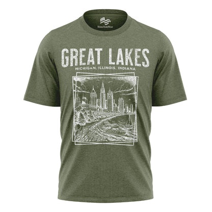 Great Lakes T-Shirt | Retro Lake Michigan Travel Tee