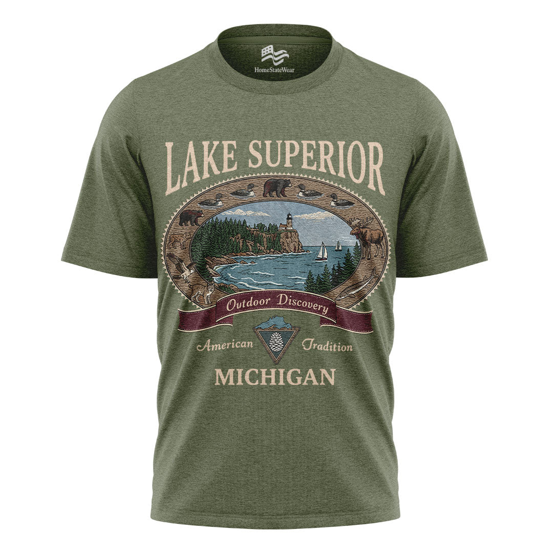 Lake Superior Michigan Sweatshirt | Vintage Outdoor Crewneck