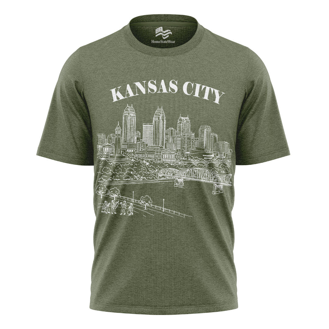 Kansas City Vintage Skyline T-Shirt, Retro Missouri Travel Souvenir Tee