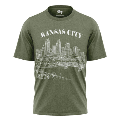 Kansas City Vintage Skyline T-Shirt, Retro Missouri Travel Souvenir Tee