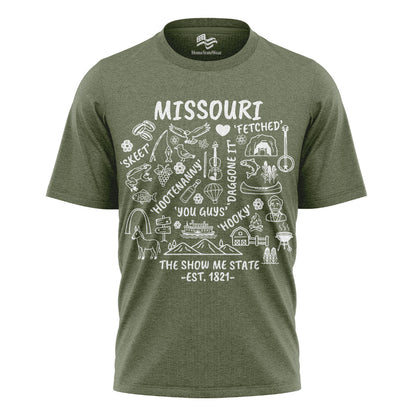 Show Me State Missouri T-Shirt, Midwest Slang Ozark Culture Tee