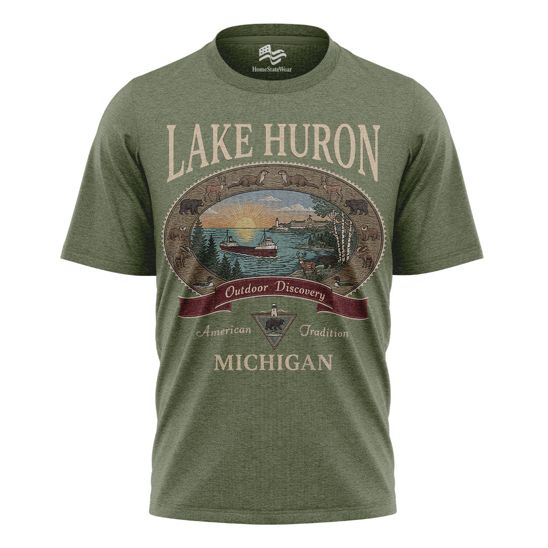 Lake Huron Michigan Comfort Colors Tee | Great Lakes Camping Shirt