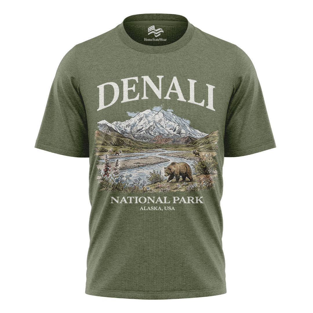 Denali National Park T-Shirt, Vintage Alaska Mountain Tee