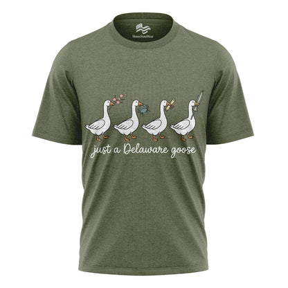 Delaware Goose Comfort Colors Tee | Whimsical Bird Graphic Shirt