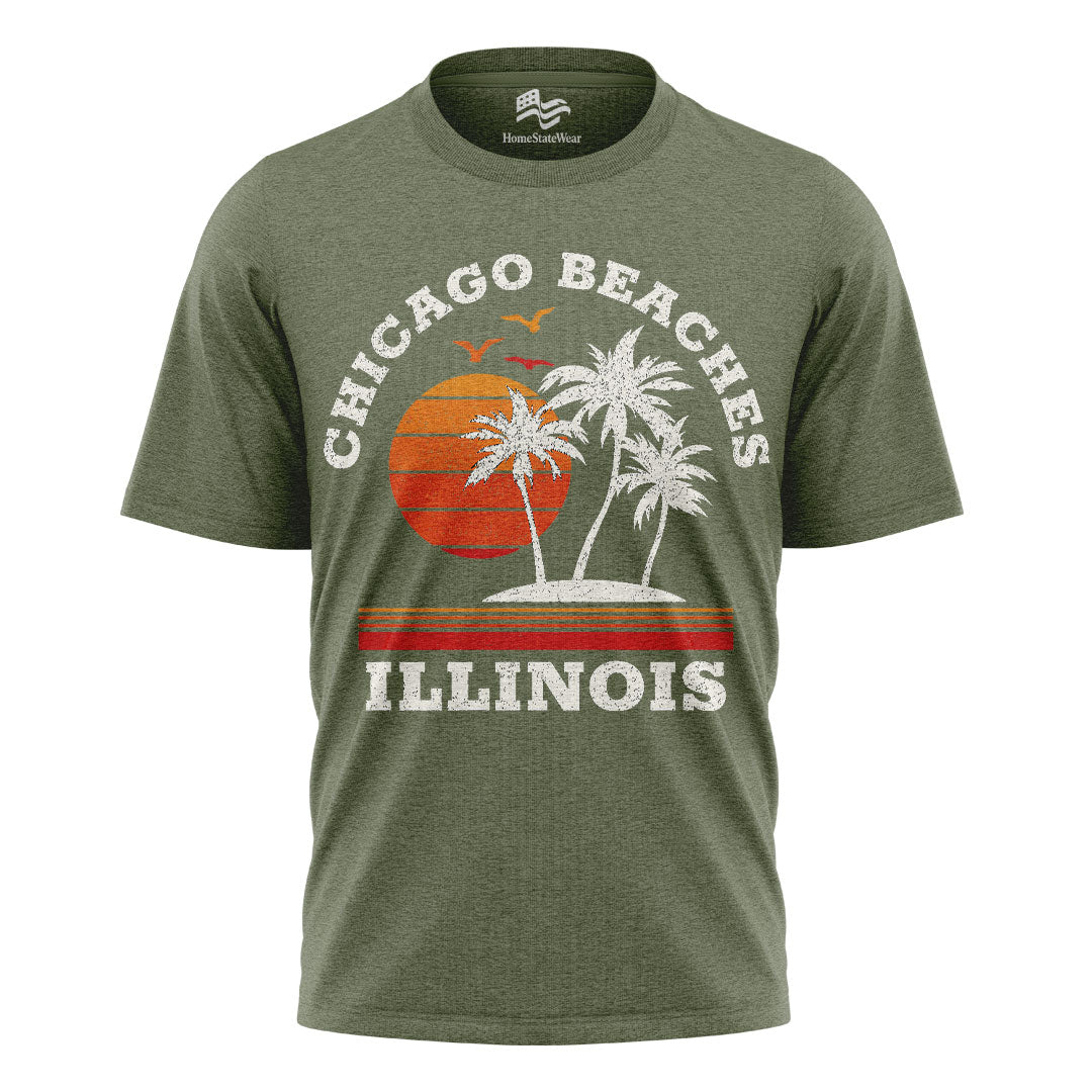 Chicago Beaches Illinois Tee | Lake Michigan Souvenir Shirt