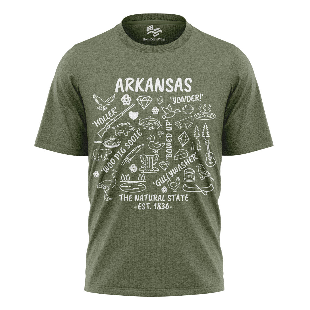 Arkansas Natural State Tee | Ozark Mountain Graphic Shirt