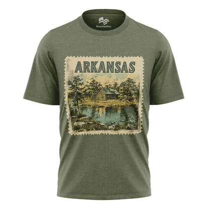 Arkansas Cabin Stamp Tee | Vintage Lake House Shirt or Sweatshirt