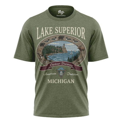 Lake Superior Michigan Comfort Colors Tee | Great Lakes Lighthouse Shirt
