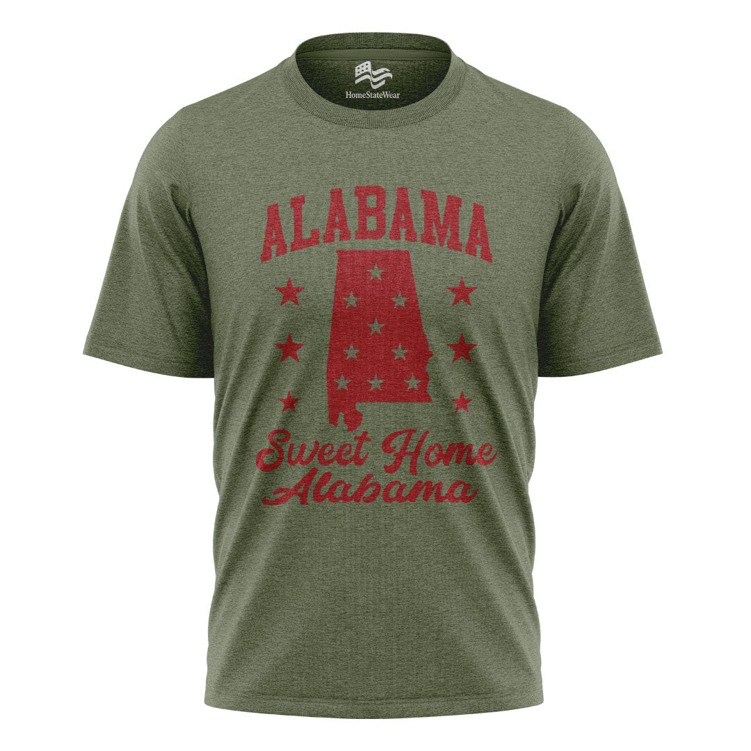 Alabama State Map Stars T-Shirt | Sweet Home Alabama