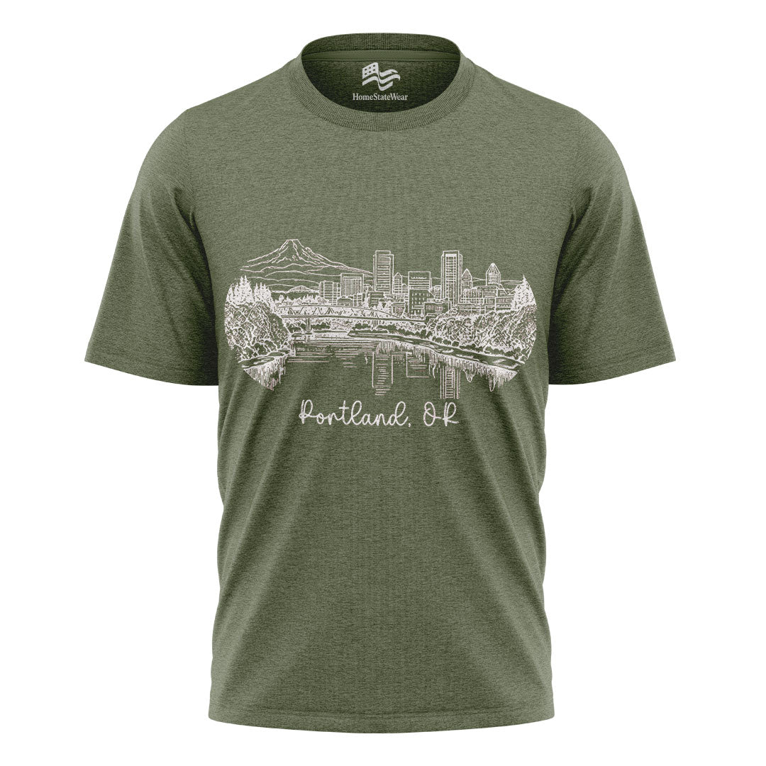 Portland Oregon Skyline T-Shirt, Vintage Travel Souvenir Tee