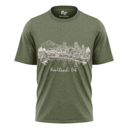 Portland Oregon Skyline T-Shirt, Vintage Travel Souvenir Tee