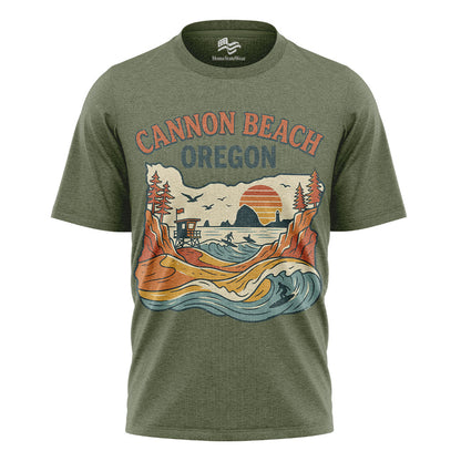 Cannon Beach Oregon T-Shirt, Pacific Northwest Surf & Beach Tee