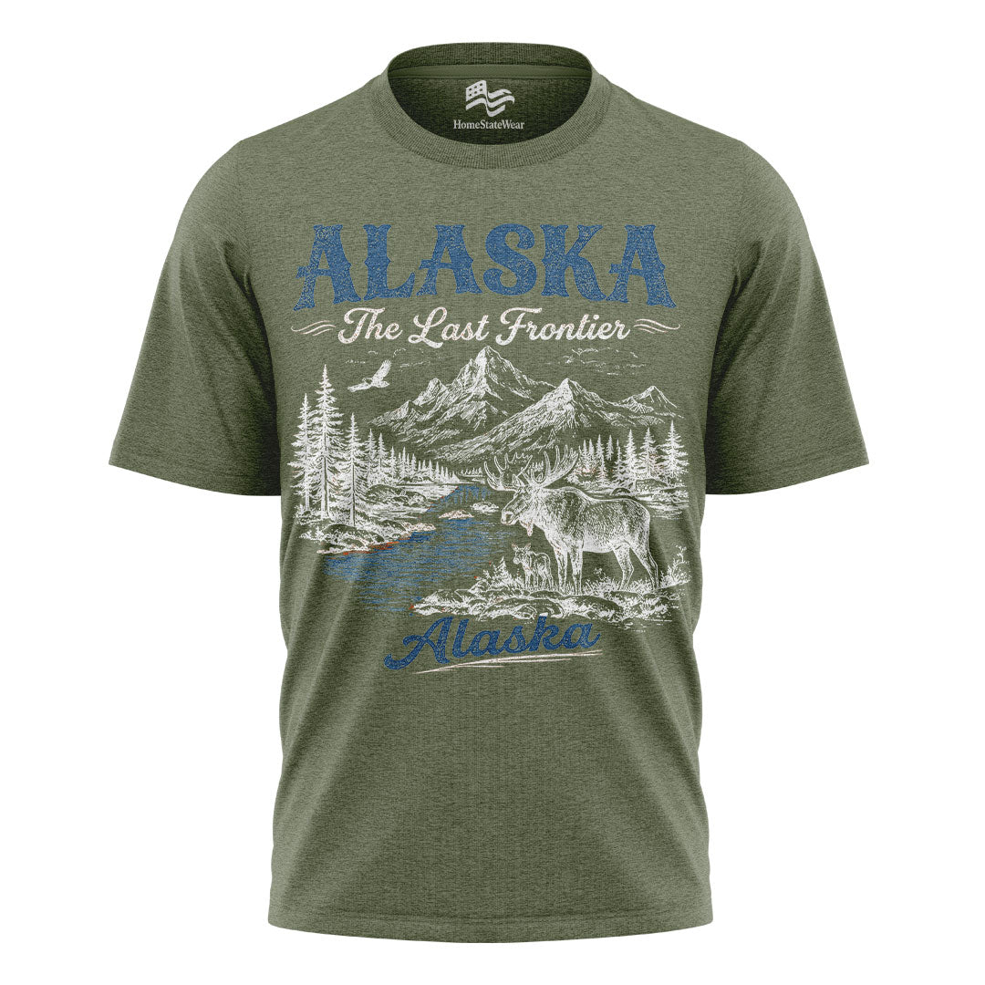 Alaska The Last Frontier T-Shirt, Vintage Mountain Nature Tee