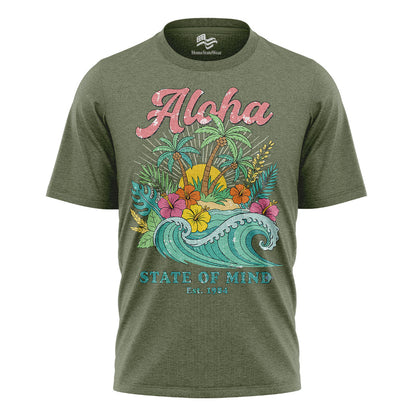 Hawaii Aloha State of Mind Retro Tropical Beach Shirt