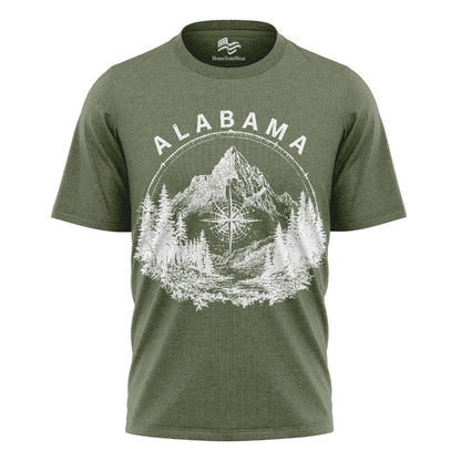 Vintage Alabama Mountain T-Shirt, Compass Graphic Adventure Tee