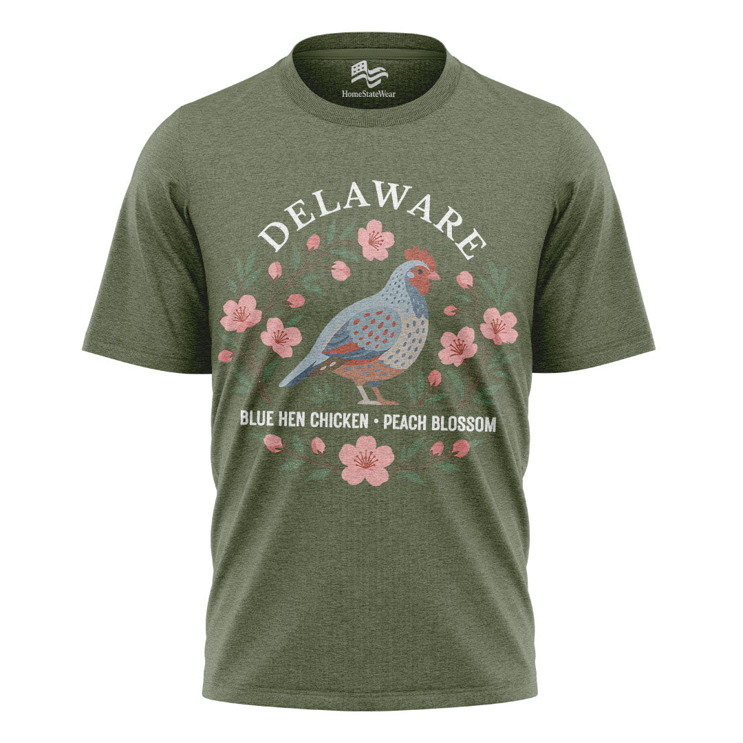 Delaware Blue Hen & Peach Blossom Tee
