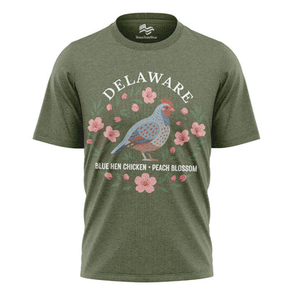 Delaware Blue Hen & Peach Blossom Tee