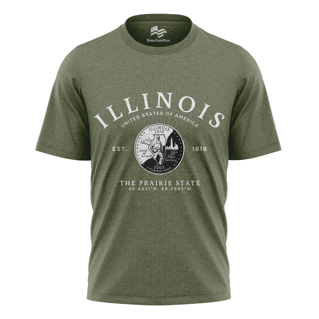 Illinois Quarter T-Shirt | Land of Lincoln Souvenir Tee