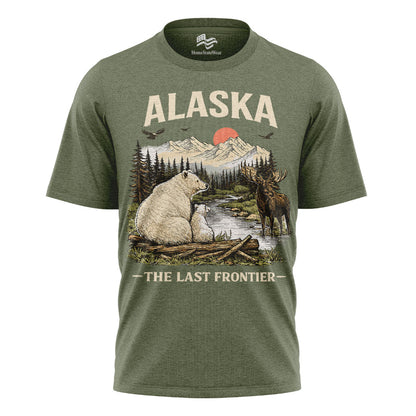 Alaska Wildlife Graphic Tee | Vintage Mountain Adventure Shirt