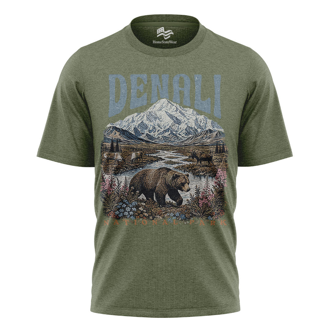Retro Alaska Mountain Tee, Nature Lover Gift