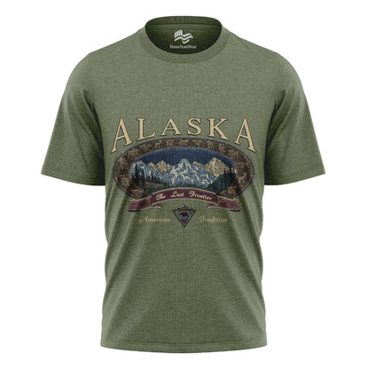 Vintage Alaska Mountain T-Shirt, The Last Frontier Wildlife Tee