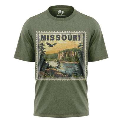Vintage Missouri Bald Eagle T-Shirt, Scenic Landscape State Souvenir Tee