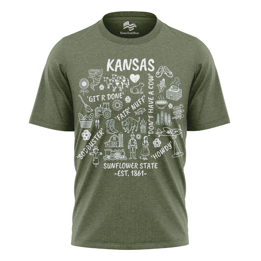 Kansas Sunflower State Tee | Midwest Farm Life Shirt