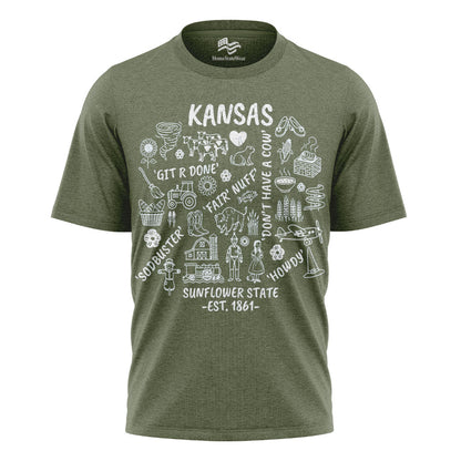 Kansas Sunflower State Tee | Midwest Farm Life Shirt