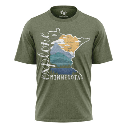 Explore Minnesota T-Shirt, Distressed Unisex State Pride Tee