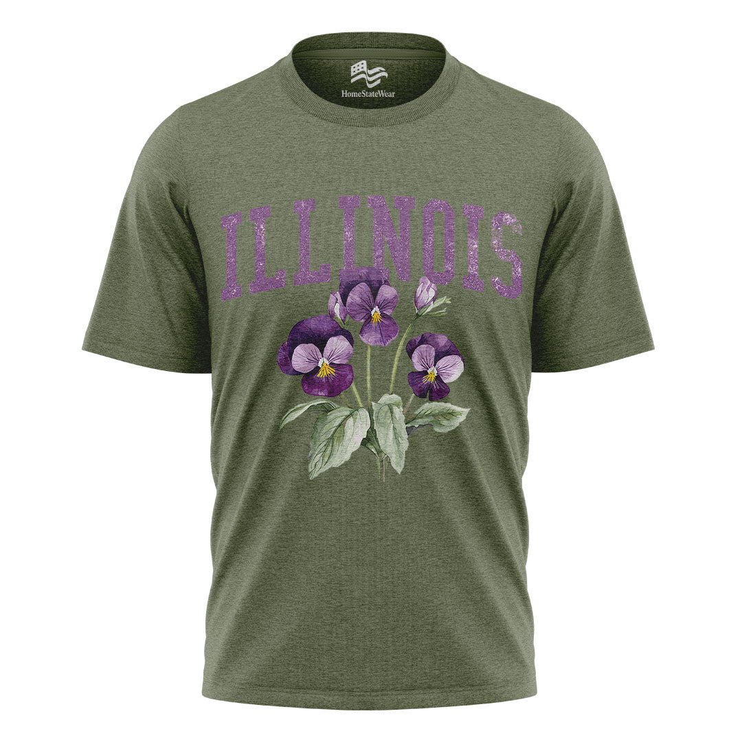 Illinois Violet Comfort Colors Tee | State Flower Gift Shirt