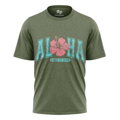 Aloha State of Mind Comfort Colors Varsity Hawaii Hibiscus Shirt