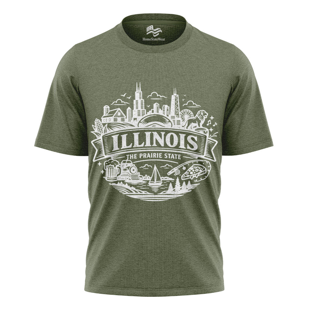 Illinois Prairie State Tee | Vintage Midwest Graphic Shirt