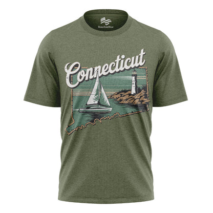 Connecticut Sailboat Comfort Colors Tee | Coastal New England Shirt