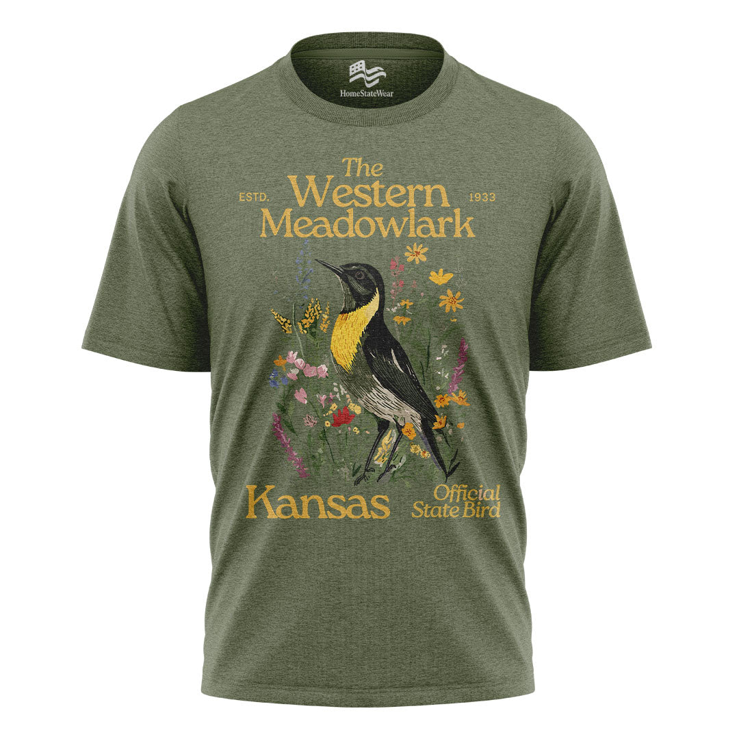Kansas Western Meadowlark Tee | State Bird Nature Shirt