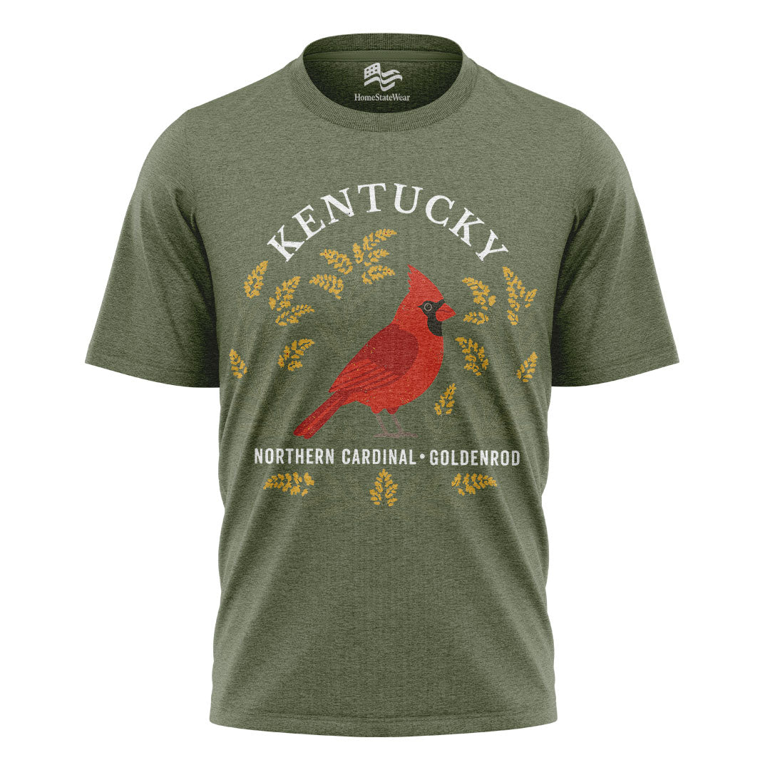 Kentucky Cardinal & Goldenrod Tee | Bird Lover Nature Shirt