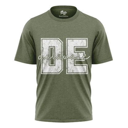 Distressed Delaware Comfort Colors Tee | Retro Varsity State Shirt