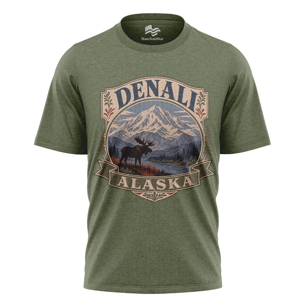 Denali Alaska Vintage T-Shirt | National Park Wildlife Travel Tee