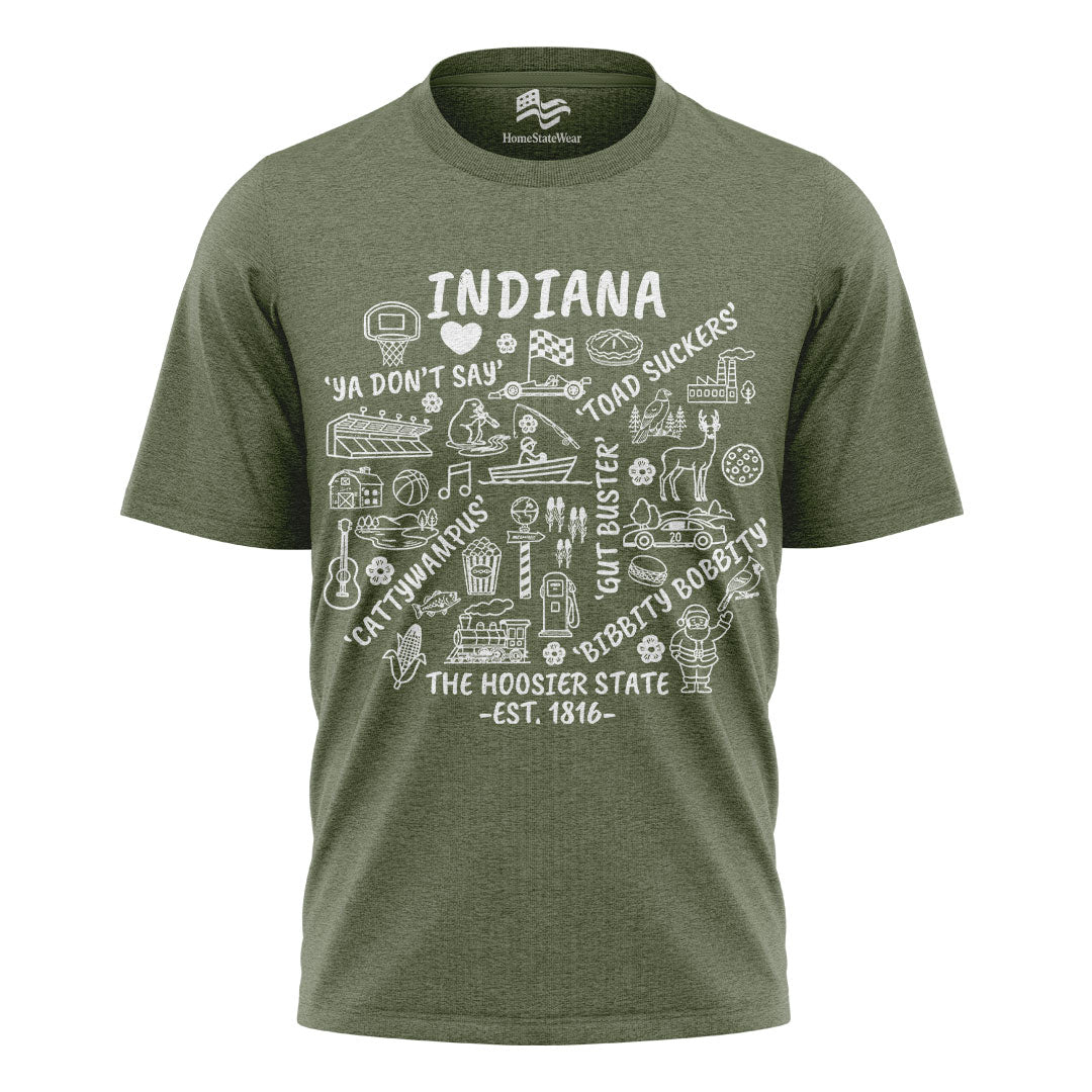 Indiana Hoosier State Tee | Midwest Icons Graphic Shirt