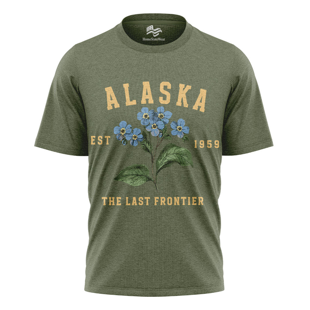 Alaska Forget-Me-Not T-Shirt, Vintage Floral State Tee