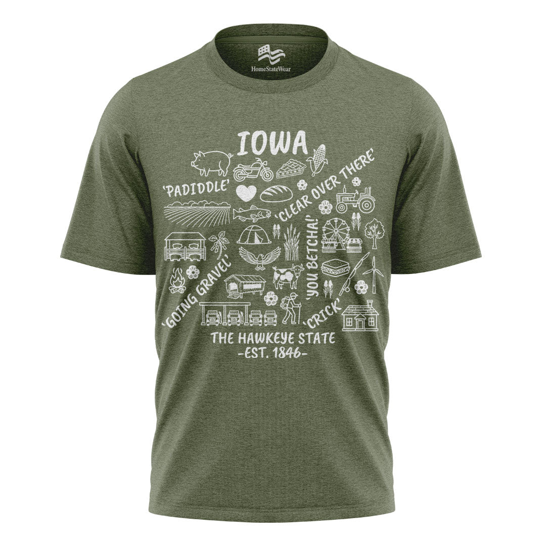 Iowa T-Shirt, Hawkeye State Graphic Tee