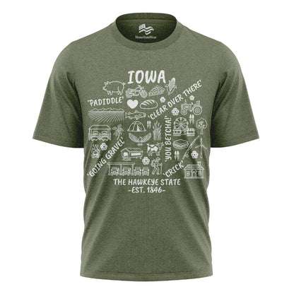 Iowa T-Shirt, Hawkeye State Graphic Tee