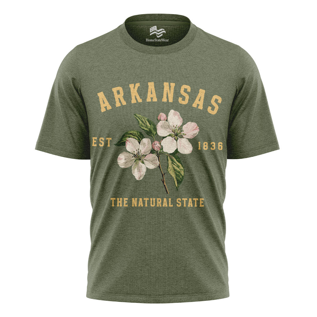 Arkansas Apple Blossom Flower Tee | Vintage State Floral Shirt