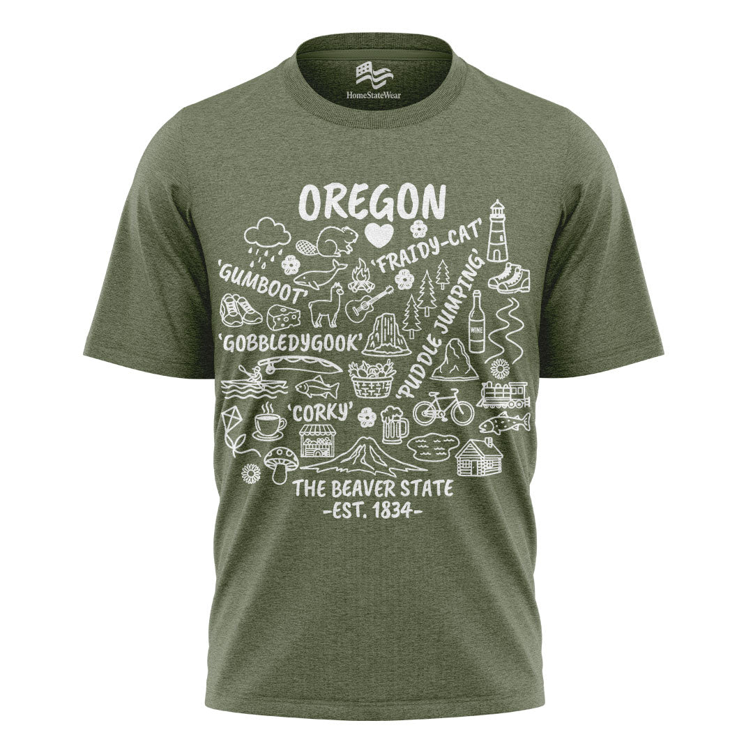Oregon Coast Vintage Sunset T-Shirt, Pacific Northwest Beach Travel Tee