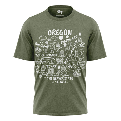 Oregon Coast Vintage Sunset T-Shirt, Pacific Northwest Beach Travel Tee